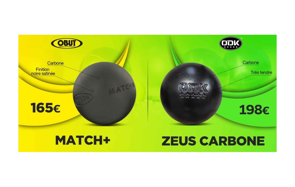 Le duel des boules de pétanque Oddeka Zeus carbone et Obut Match +